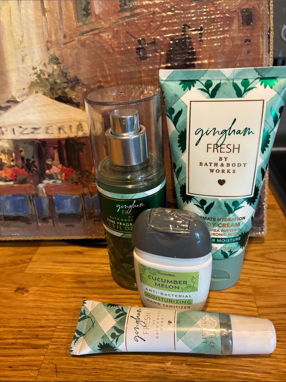 Bath & Body Works Gingham Fresh Gift Set - Green Teal